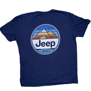 Jedco JEEP Shirt Mens XXL Casual Short Sleeve Navy Blue Outdoor Mountain Tee